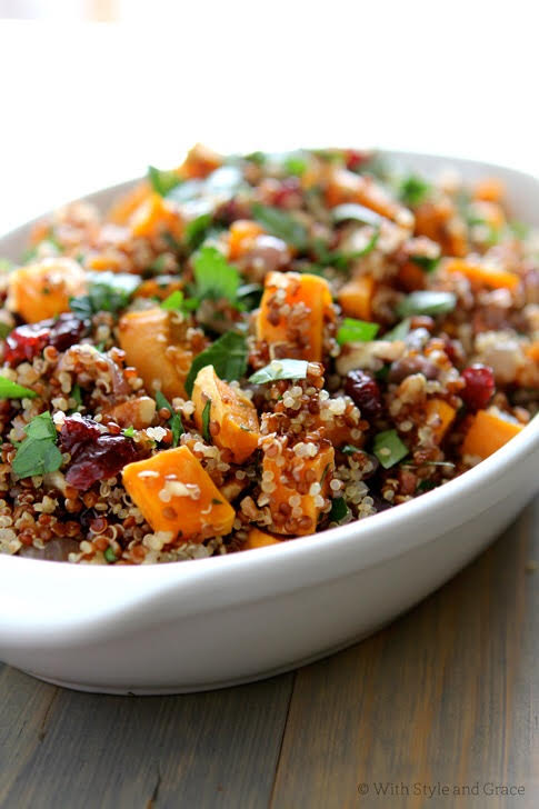 Sweet Potato Quinoa Cranberry Stuffing - Healthy with Jodi